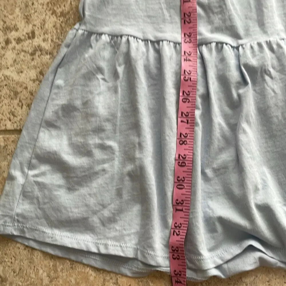 J.Crew Broken-in Jersey Tiered Mini Dress Light Blue